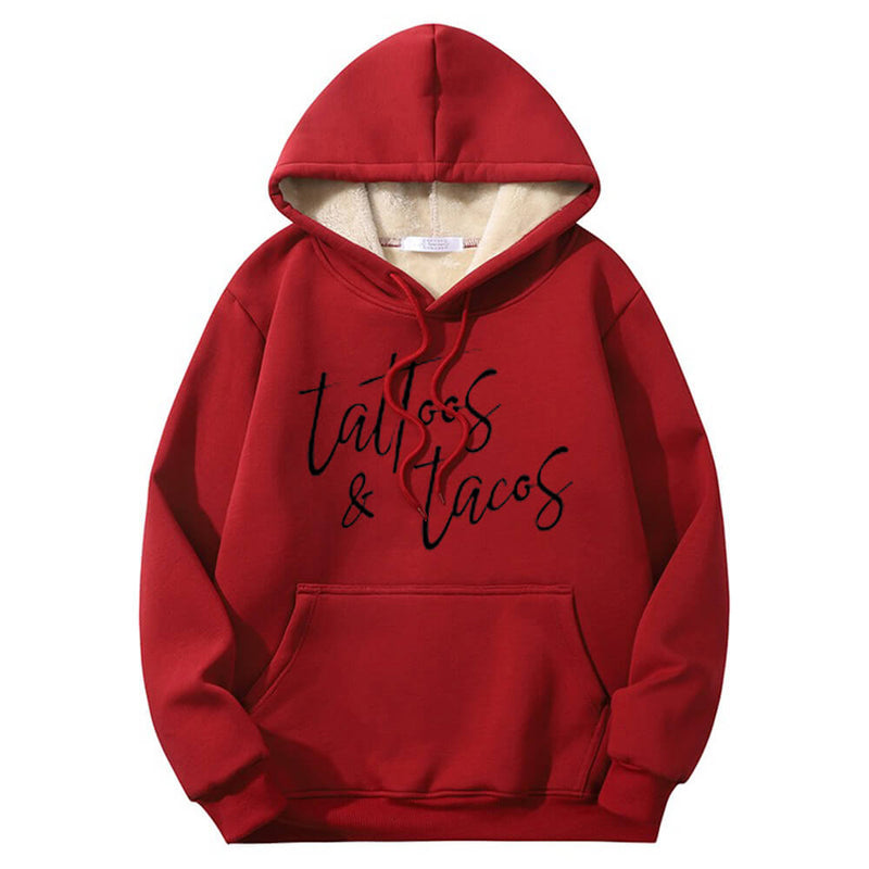 Colorful Tattoos And Tacos Crew Collar Hoodie