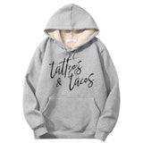 Colorful Tattoos And Tacos Crew Collar Hoodie