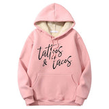 Colorful Tattoos And Tacos Crew Collar Hoodie