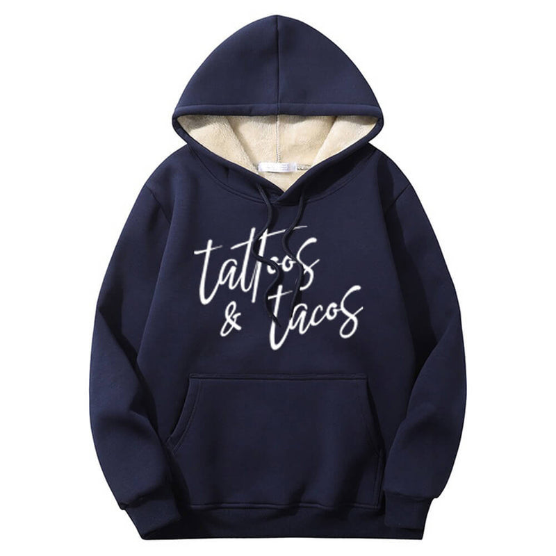 Colorful Tattoos And Tacos Crew Collar Hoodie