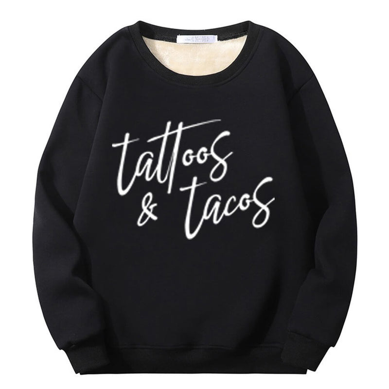 Colorful Tattoos And Tacos Crew Collar Sweatshirt 02 | Gthic.com