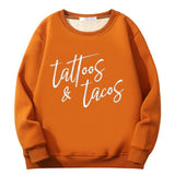 Colorful Tattoos And Tacos Crew Collar Sweatshirt 03 | Gthic.com