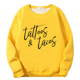 Colorful Tattoos And Tacos Crew Collar Sweatshirt