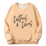 Colorful Tattoos And Tacos Crew Collar Sweatshirt