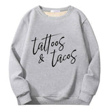 Colorful Tattoos And Tacos Crew Collar Sweatshirt