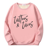 Colorful Tattoos And Tacos Crew Collar Sweatshirt