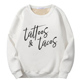 Colorful Tattoos And Tacos Crew Collar Sweatshirt