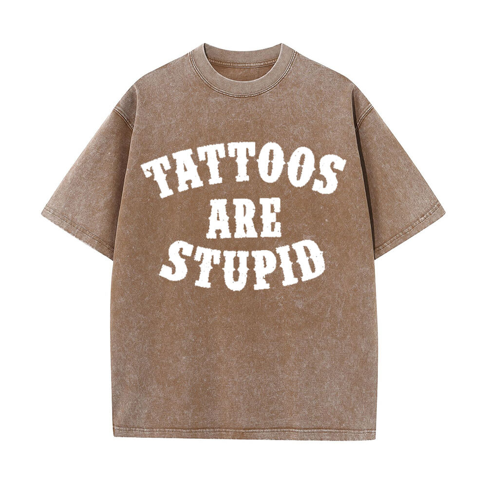 Colorful Tattoos Are Stupid Vintage Washed T-shirt | Gthic.com