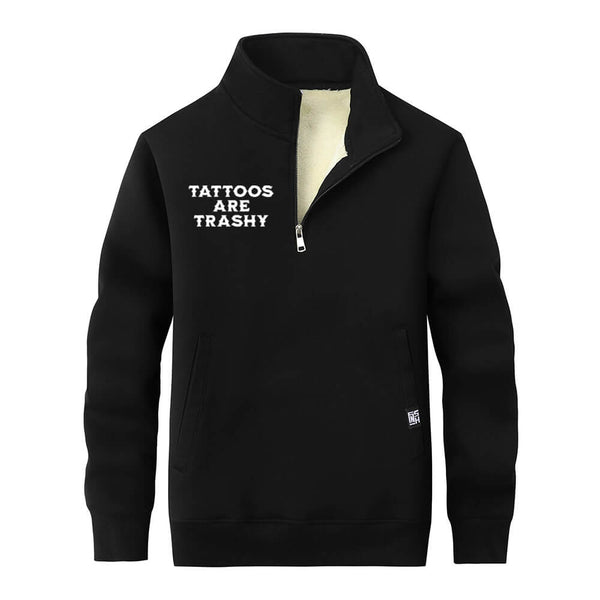 Colorful Tattoos Are Trashy Stand Collar Zip Sweatshirt 01 | Gthic.com