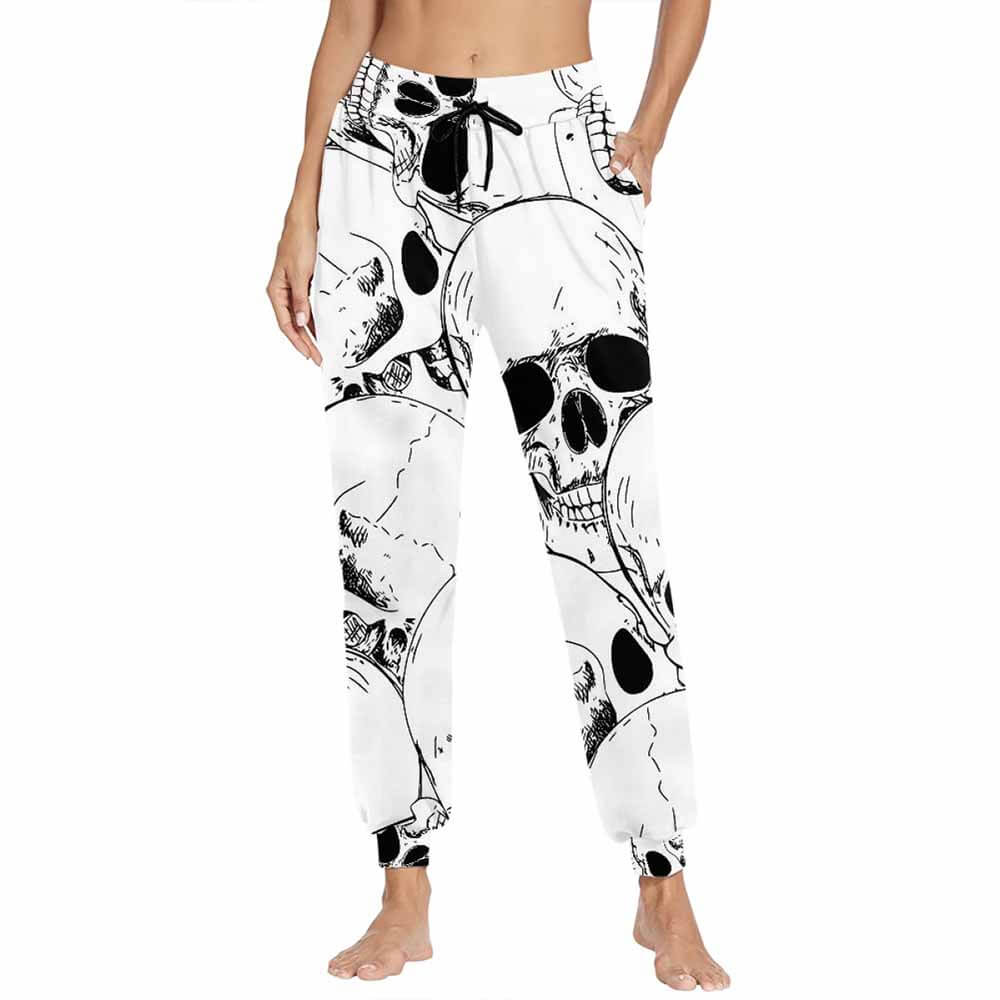 Comics Skull Print Elastic Casual Pants | Gthic.com