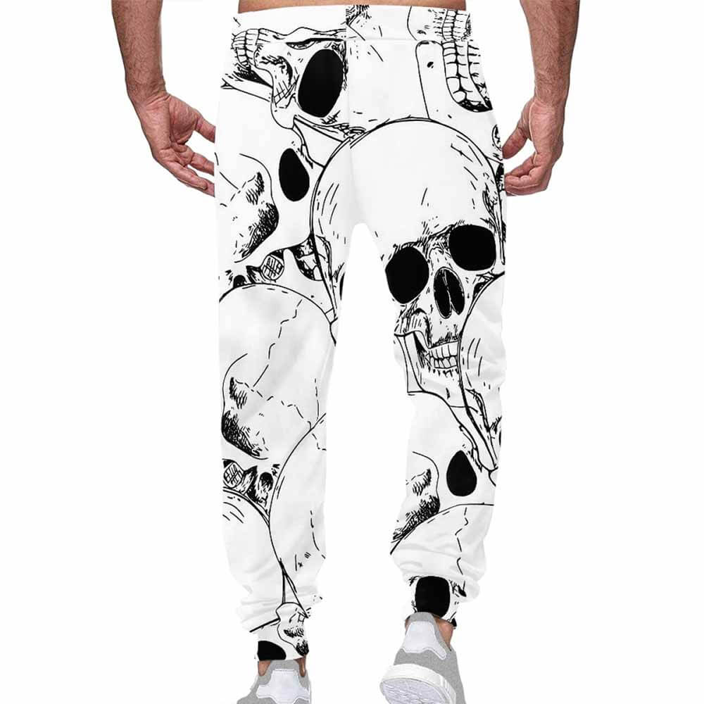 Comics Skull Print Elastic Casual Pants | Gthic.com