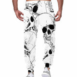 Comics Skull Print Elastic Casual Pants | Gthic.com