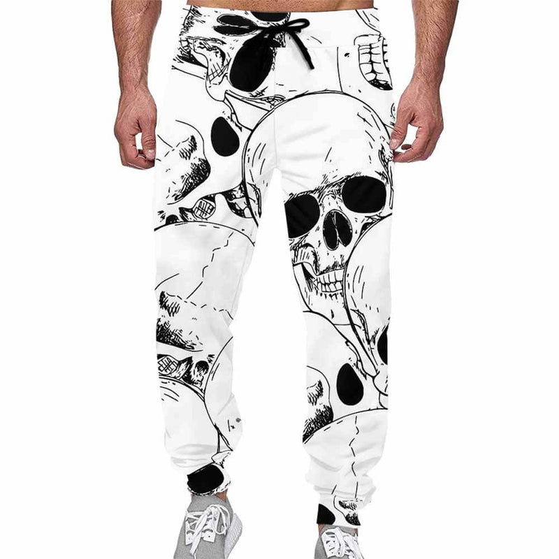 Comics Skull Print Elastic Casual Pants | Gthic.com