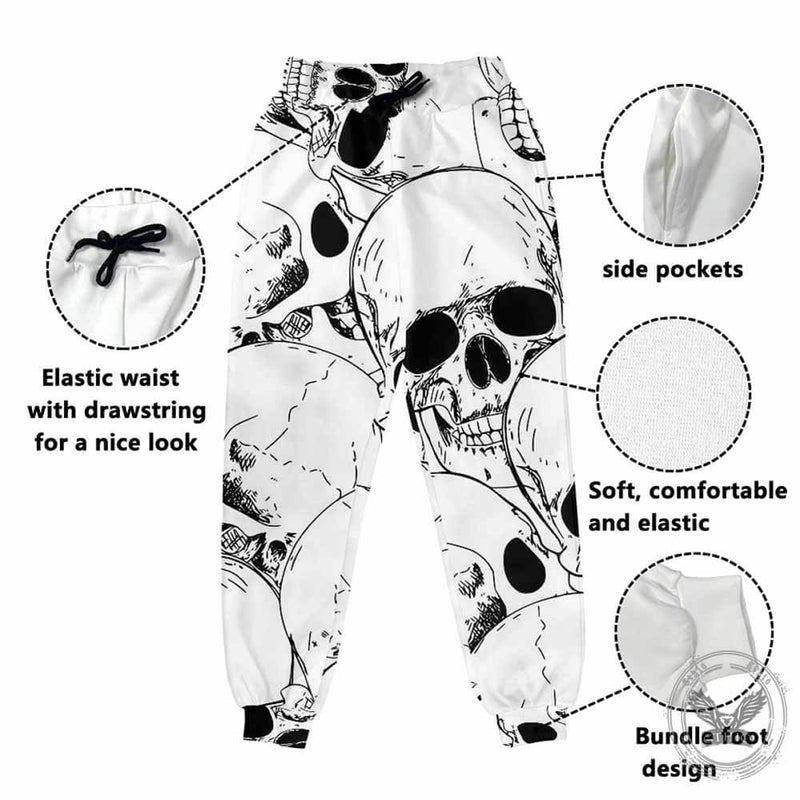 Comics Skull Print Elastic Casual Pants | Gthic.com