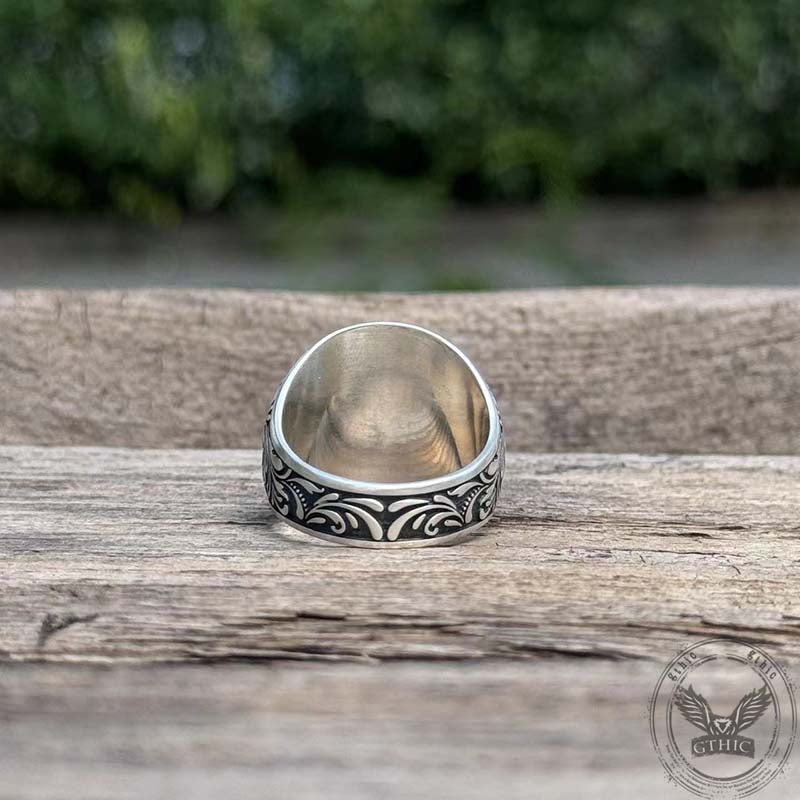 Compass Rose Signet Sterling Silver Ring | Gthic.com