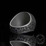 Compass Rose Signet Sterling Silver Ring