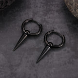 Conical Drop Stainless Steel Hoop Earrings | Gthic.com