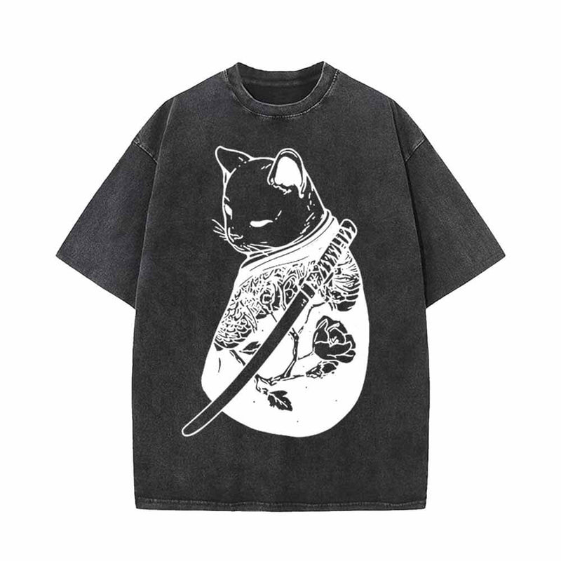 Cool Cat Samurai T-shirt Vest Top | Gthic.com