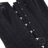Court-Style Black Cinched Waist Strapless Corset
