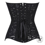 Court-Style Black Cinched Waist Strapless Corset