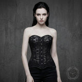 Court-Style Black Cinched Waist Strapless Corset | Gthic.com