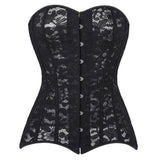 Court-Style Black Cinched Waist Strapless Corset