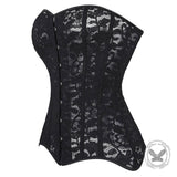Court-Style Black Cinched Waist Strapless Corset