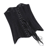 Court-Style Black Cinched Waist Strapless Corset