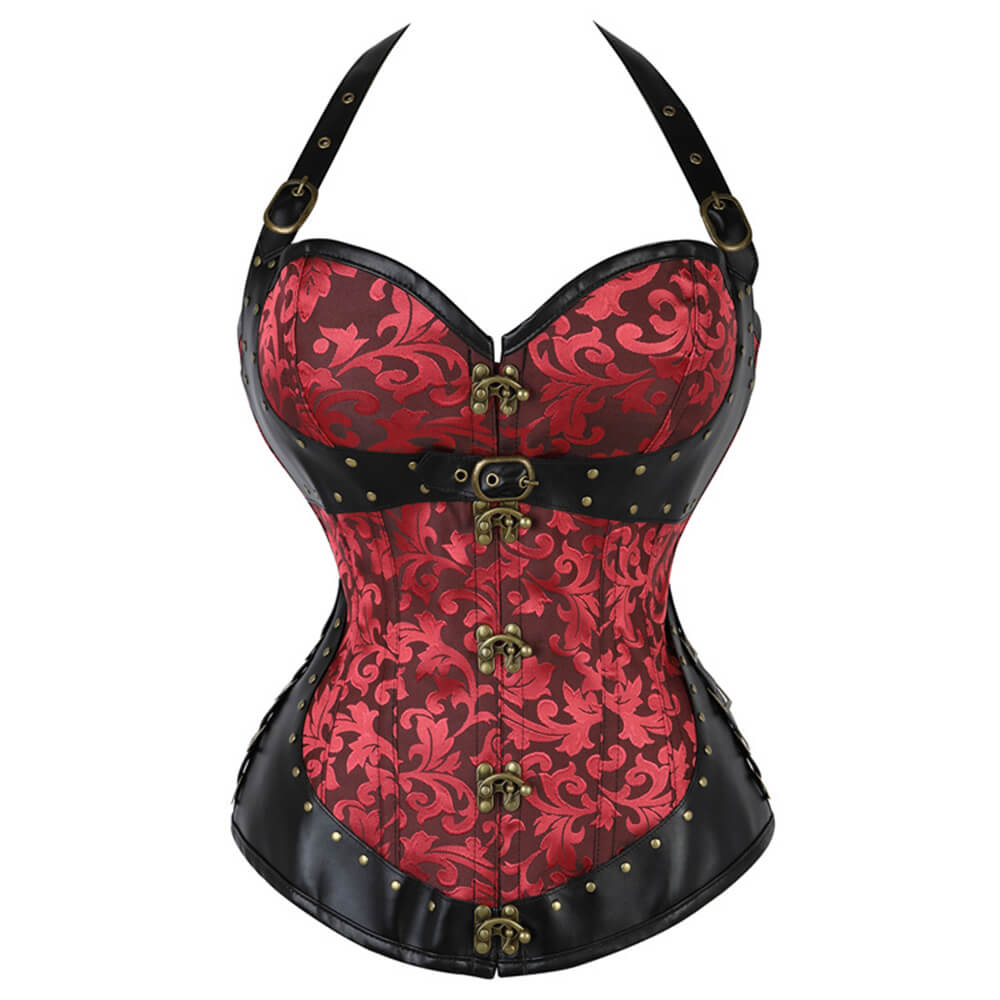 Court-Style Gothic 12 Steel-Boned Halter Corset