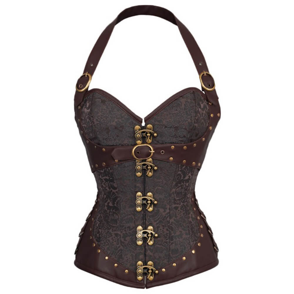 Court-Style Gothic 12 Steel-Boned Halter Corset | Gthic.com