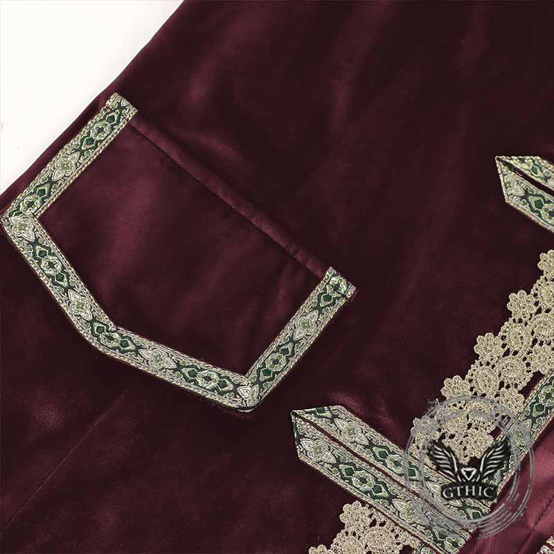 Court Medieval Stand Collar Retro Tuxedo Costume