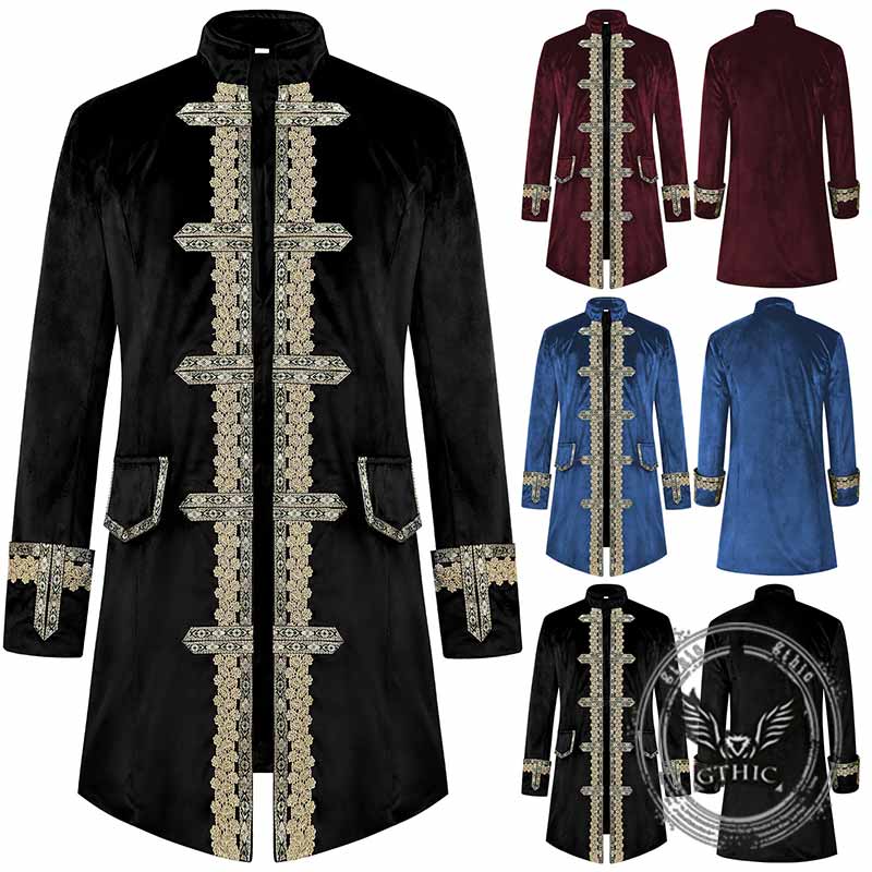 Court Medieval Stand Collar Retro Tuxedo Costume 01 | Gthic.com