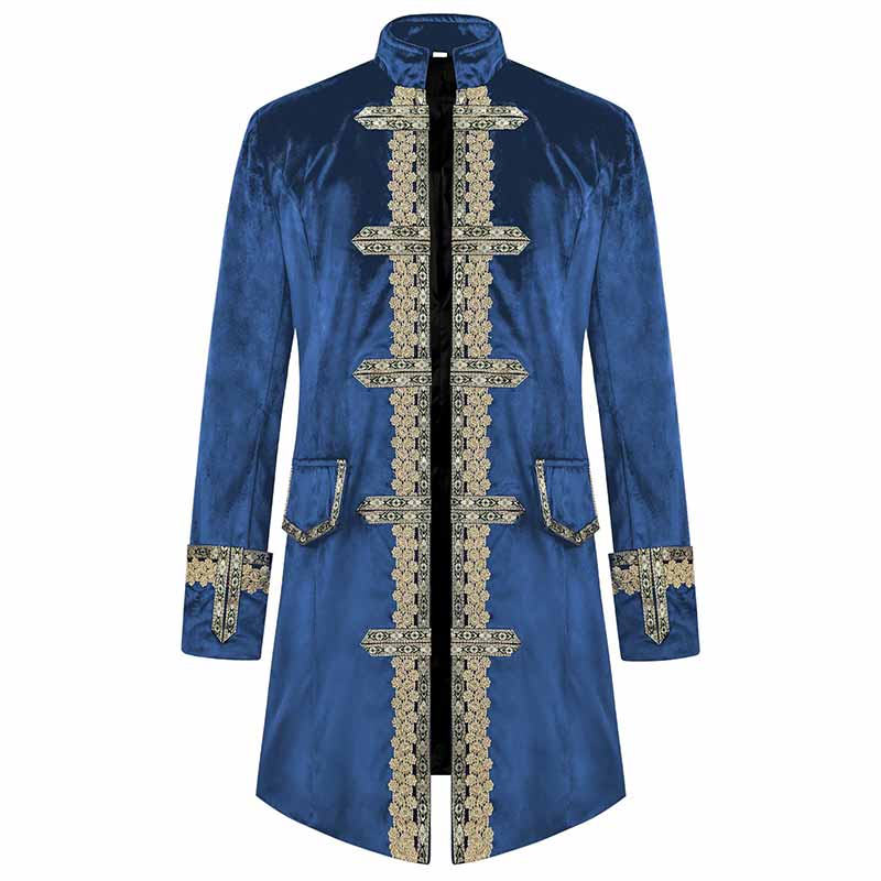 Court Medieval Stand Collar Retro Tuxedo Costume