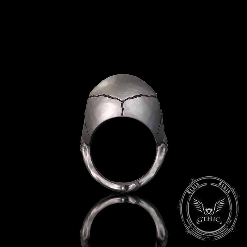 Cover Mouth Skull Sterling Silver Gothic Ring