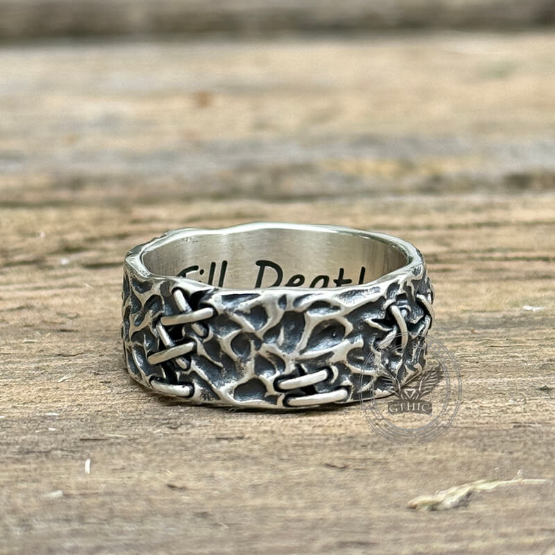 Crack Sew Knot Sterling Silver Ring | Gthic.com