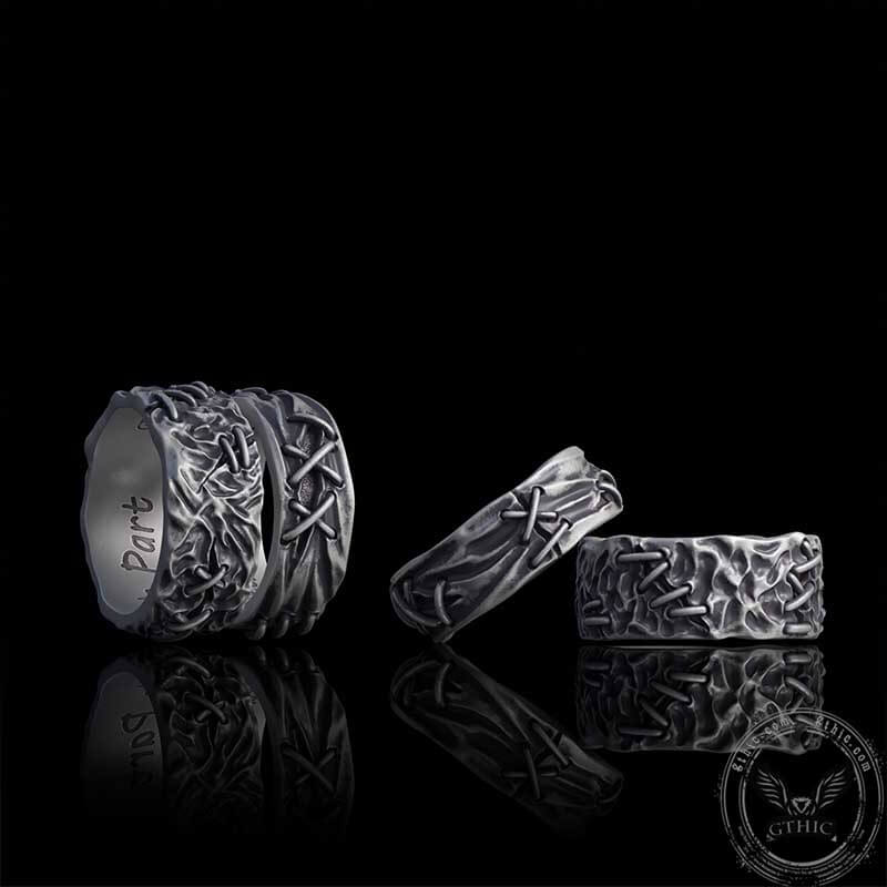 Crack Sew Knot Sterling Silver Ring | Gthic.com