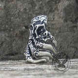 Cracked Skull Eight Tentacles Sterling Silver Gothic Ring