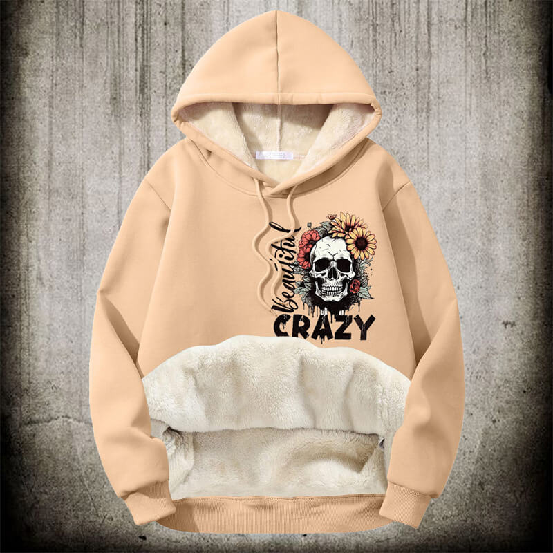 Crazy Flower Sugar Skull Fleece Hoodie | Gthic.com