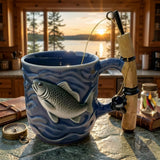Creative Angler's Dream Fishing Rod And Fish Ceramic Mug
