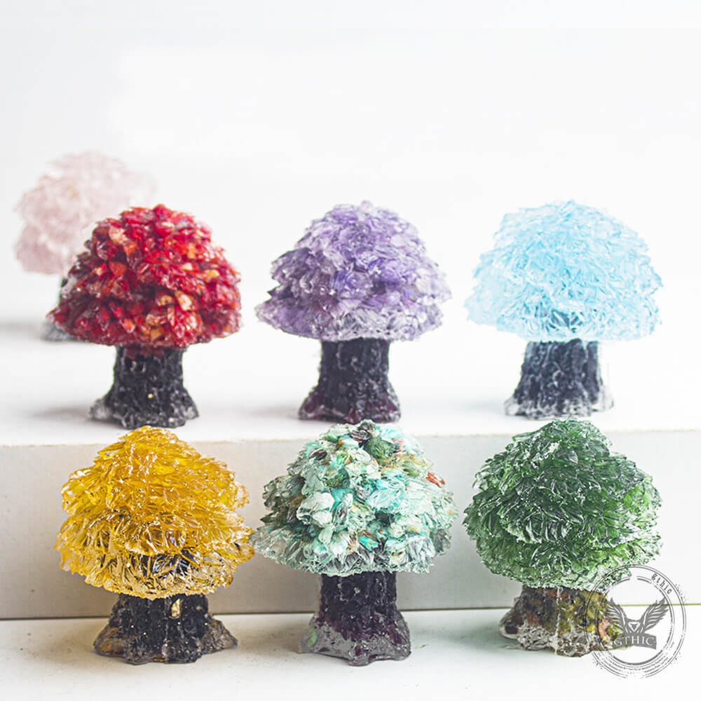 Creative Crystal Pebble Resin Money Tree Figurine | Gthic.com