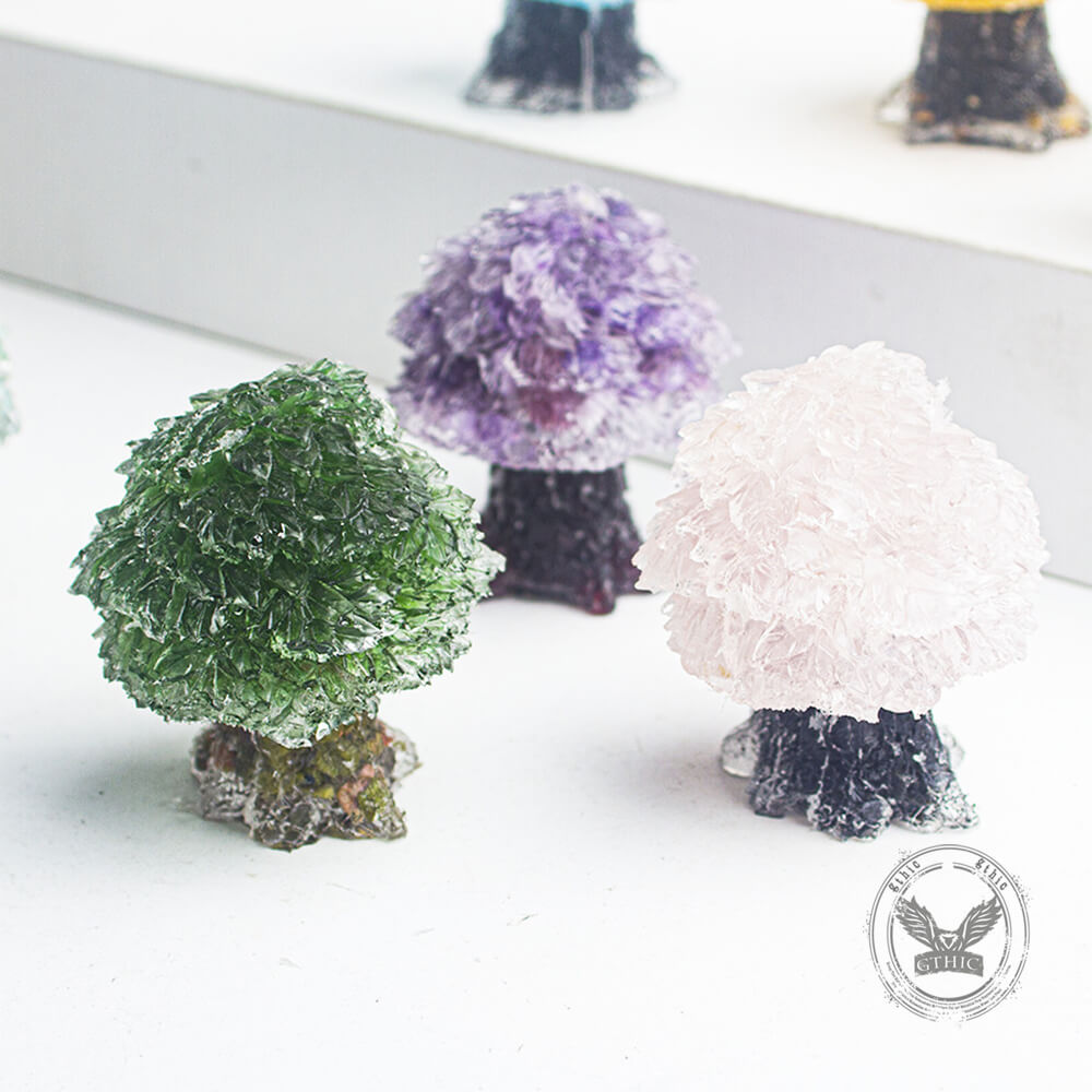 Creative Crystal Pebble Resin Money Tree Figurine | Gthic.com