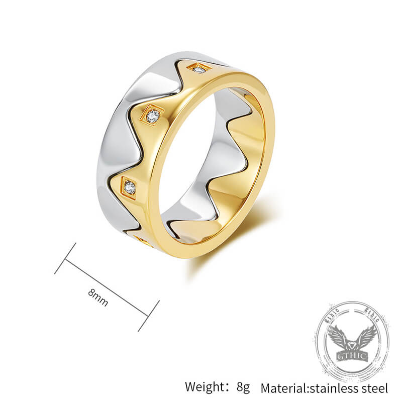 Creative Detachable Diamond Crown Stainless Steel Ring