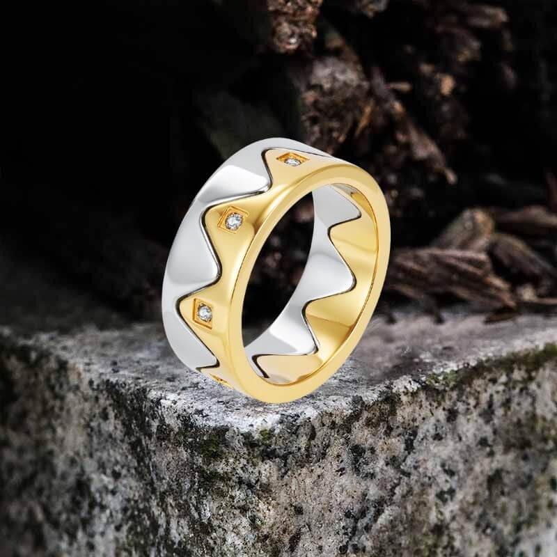 Creative Detachable Diamond Crown Stainless Steel Ring