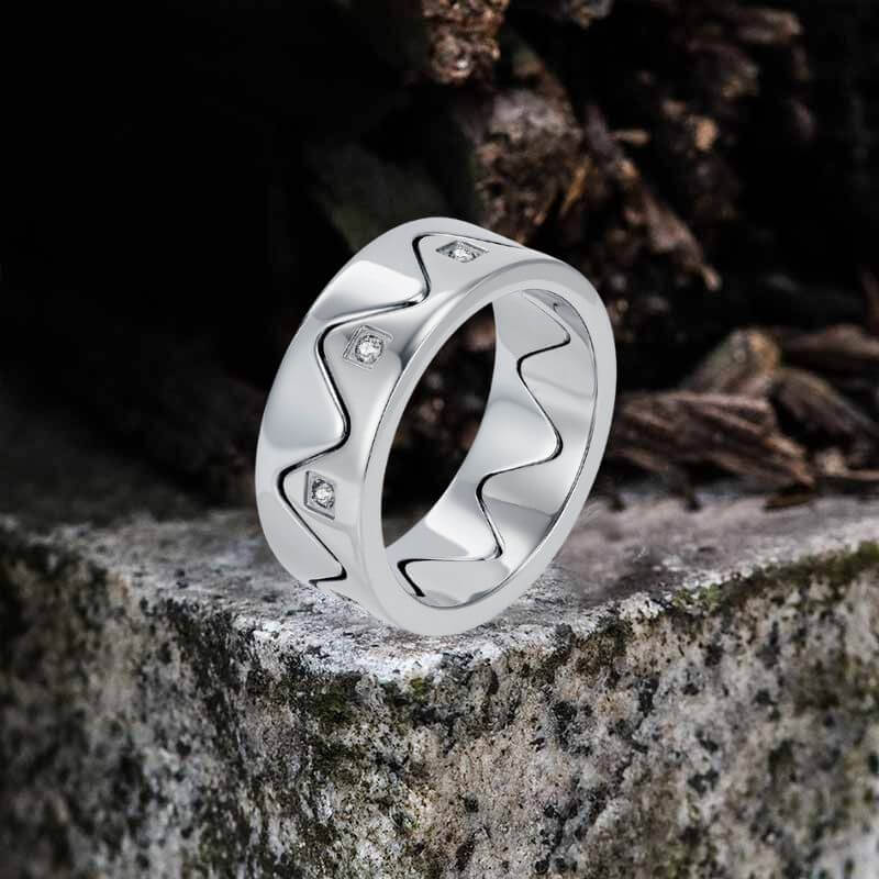 Creative Detachable Diamond Crown Stainless Steel Ring