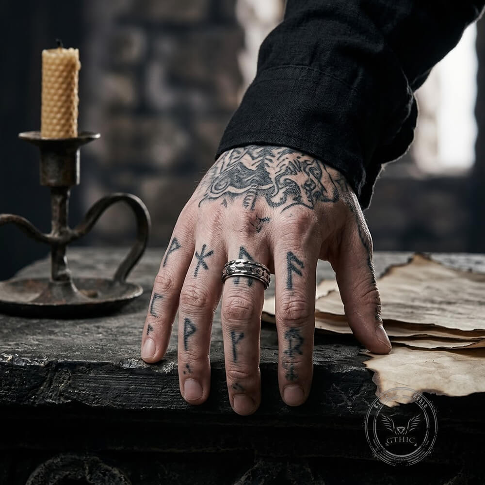 Creative Dragon Scale Stainless Steel Spinner Ring | Gthic.com