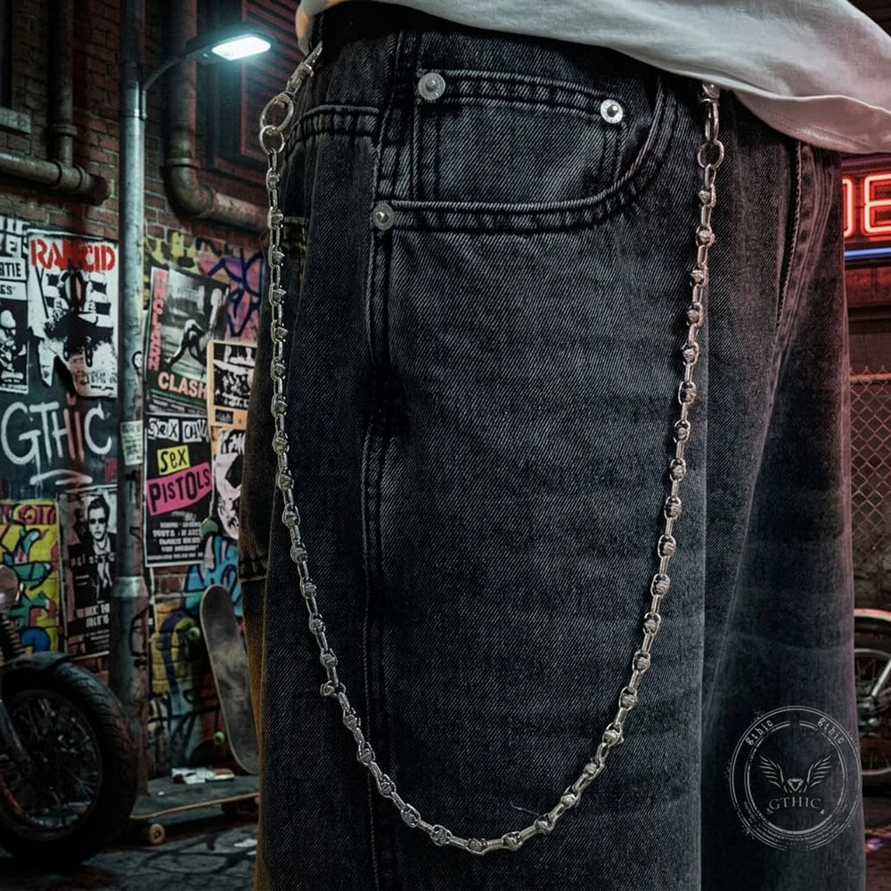 Creative Punk-Style Skull Rivet Alloy Pants Chain | Gthic.com