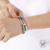 Creative Punk Wire Nail Stainless Steel Byzantine Bracelet | Gthic.com
