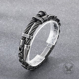 Creative Punk Wire Nail Stainless Steel Byzantine Bracelet