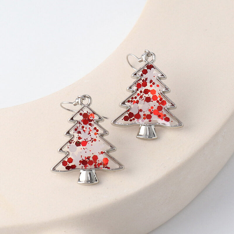 Creative Sequin Christmas Tree Resin Earrings | Gthic.com