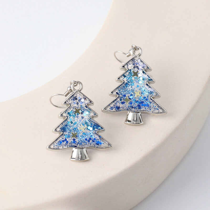 Creative Sequin Christmas Tree Resin Earrings | Gthic.com